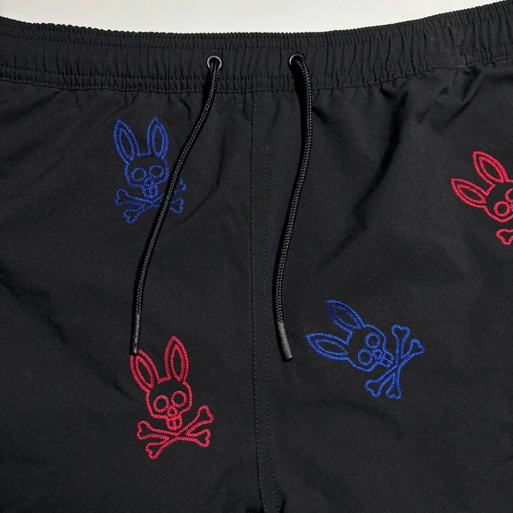 Psycho Bunny Swim Trunks Mens XXXL Multi Color Logo Embroidered AOP Lined 3XL